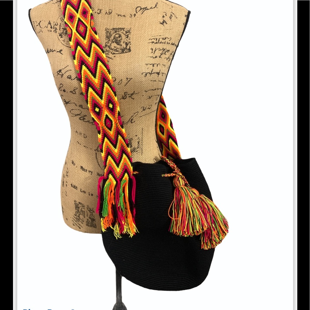 Wayuu Tribe Hand Corchet Mochila Handbag.